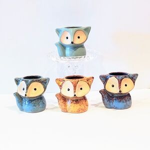 Charming Fox Ceramic Planters - Set of 4